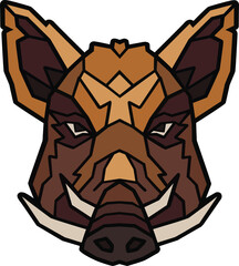 Wild Boar Face Illustration. Wild. Face. Vector