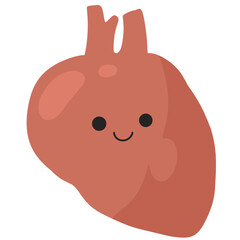 heart human organ system smiling healthy cute character cartoon illustration