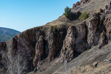 Rocky ridge at the top of the mountain.