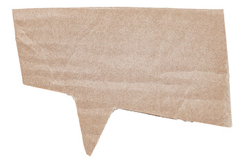 Brown blank cut out paper cardboard speech bubble of rectangular shape with copy space for text on...