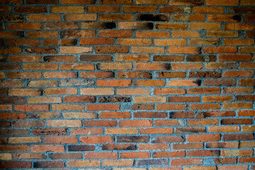 Brick wall background, brown tones, vintage