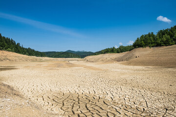 Valley of dry Lokvarsko lake in Gorski kotar, Croatia