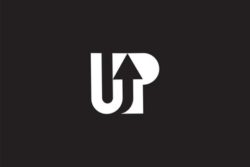 up with arrow logo simple creative design concept vector for business brand