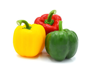 Yellow green and red bell pepper isolated on transparent background. PNG - Powered by Adobe