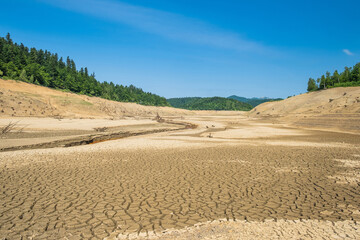 Valley of dry Lokvarsko lake in Gorski kotar, Croatia