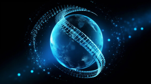 National DNA Day. Template for background, banner, generative ai