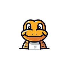 Obraz premium Portrait of Crocodile cute animal icon. Line style character avatar. Generative AI