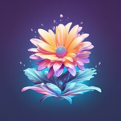 Elegant Daisy blooming flower. Greeting card floral design with beautiful flower. Generative AI