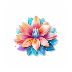 Cute Gerbera blooming flower isolated on white background. Floral design with elegant flower. Generative AI