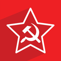 Obraz premium hammer and sickle, soviet union, vector illustration 