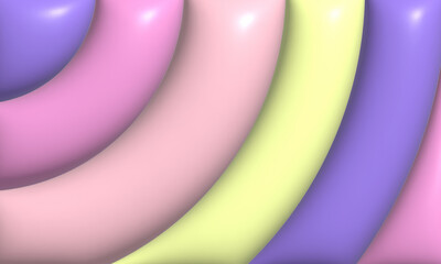 colorful wave bubbles bulge abstract background balloon, 3d illustration.