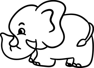 Cartoon animal line cute zoo