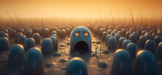 Negative emotion with background