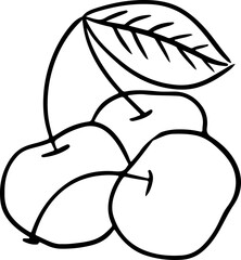 Fruit outline cartoon coloring