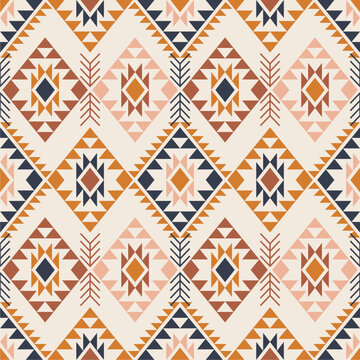 Vector trendy seamless decorative ethnic pattern. Boho geometric style.