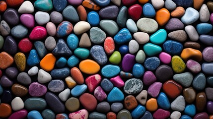 Fototapeta na wymiar Multicoloured spectrum of colored pebbles