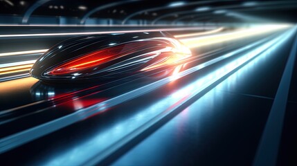 Obraz na płótnie Canvas Modern future car with motion blur at night