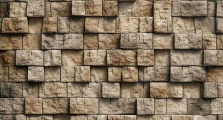 Stone Brick Wall Textured Sandstone Grunge Background Illustration. generative ai.