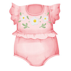 Baby girl clothes watercolor