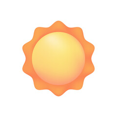 3D weather forecast icons Summer sun with bright sunlight Hot weather. 3d illustration.