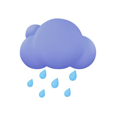 3D weather forecast icons Black cloud with thunder from a rainstorm. 3d illustration