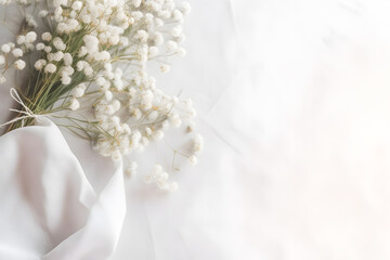 Fototapeta na wymiar white small flowers in white