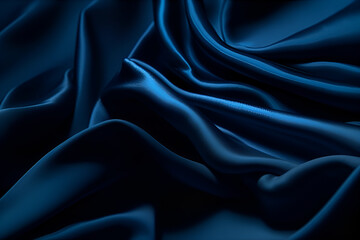 Obraz premium Smooth elegant dark blue silk or satin luxury cloth texture can use as abstract background. Luxurious background design