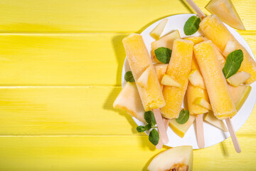  Melon ice cream popsicles
