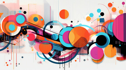 Obraz premium Creative modern decorative canvas colorful abstract digital artwork. Generative AI