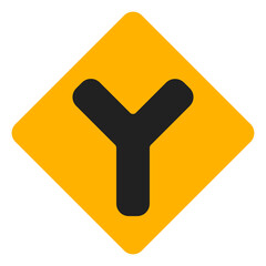 Y intersection icon in flat style, use for website mobile app presentation