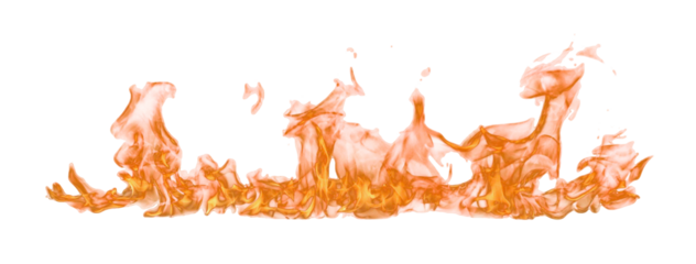 Fire flame on transparent background isolated png..