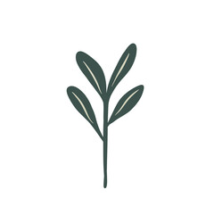  Hand-draw leaves in gouache digital illustration style