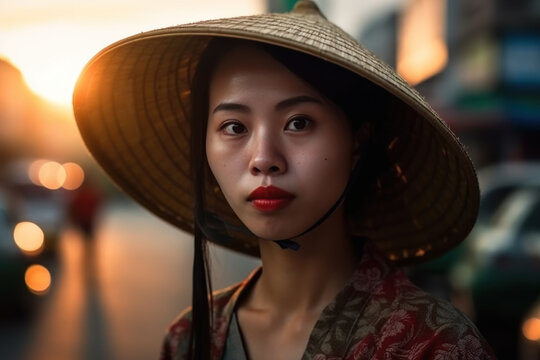 asian girl Indigenous people live in rural areas in Vietnam. Generative AI.