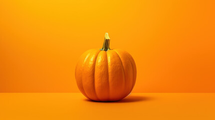 A pumpkin and color background against a yellow-orange background. Generative AI