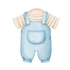 Baby boy cloth watercolor