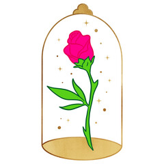 Pink Rose In A Glass © GloryStarDesigns