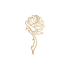 Gold Rose Outline