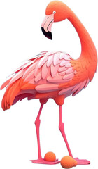 cute flamingo in 3d style.