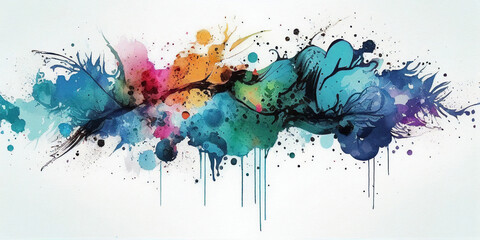 Artistic watercolor splash effects