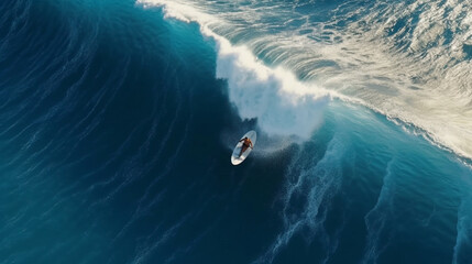 Surfer on the crest of a wave. Generative Ai. 