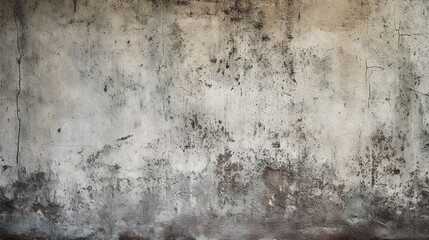 old concrete wall covered with dirt with rusty stains and mold, texture. Generative Ai. 