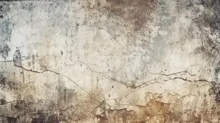 Fototapete Alte schmutzige strukturierte Wand old cracked concrete wall covered with dirt and mold. Generative Ai. 