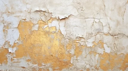 Printed roller blinds Old dirty textured wall texture of an old wall with the remains of gold leaf. Generative Ai. 