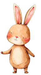 Watercolor Bunny Clipart Created with Generative AI Tools