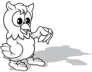 Drawing of a Talking Wise Owl what Gesturing with its Wings