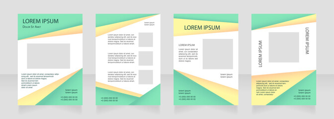 Green environment blank brochure layout design. Modern project. Vertical poster template set with empty copy space for text. Premade corporate reports collection. Editable flyer paper pages