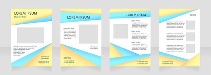 Colourful industrial blank brochure layout design. Promo content. Vertical poster template set with empty copy space for text. Premade corporate reports collection. Editable flyer paper pages