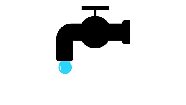 water dripping from the water faucet animation 