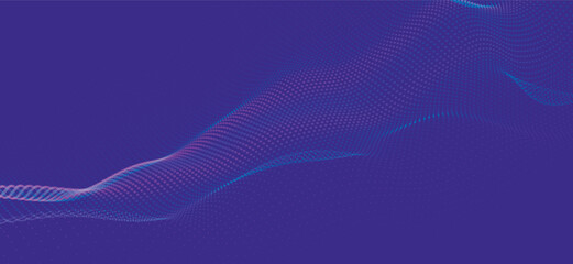 Fototapeta premium Abstract digital wave of particles. Futuristic point wave. Technology background vector. 3D rendering.