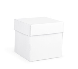 White box over white background